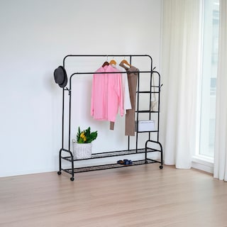 Foto 5 | Foto 5 | Perchero Metálico Con Zapatera Y Estantes Laterales Ilios Innova Doble Tubo Para Organizar Ropa Zapatos Y Accesorios