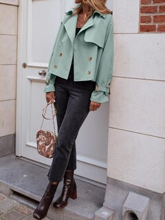 Foto 5 | Foto 5 | Gabardina Corta Tankaneo Para Mujer Con Doble Botonadura Y Solapa - Venta Internacional.