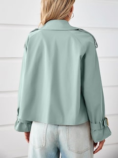 Foto 6 | Foto 6 | Gabardina Corta Tankaneo Para Mujer Con Doble Botonadura Y Solapa - Venta Internacional.