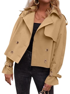 Foto 1 | Foto 1 | Gabardina Corta Tankaneo De Poliéster Con Doble Botonadura Para Mujer - Venta Internacional.