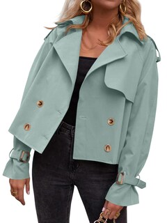 Foto 1 | Foto 1 | Gabardina Corta Tankaneo Para Mujer Con Doble Botonadura Y Solapa - Venta Internacional.