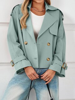 Foto 2 | Foto 2 | Gabardina Corta Tankaneo Para Mujer Con Doble Botonadura Y Solapa - Venta Internacional.