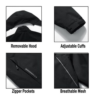 Foto 4 | Foto 4 | Chaqueta Impermeable Moerdeng Para Mujer  Impermeable Y Ligera  Negra - Venta Internacional.