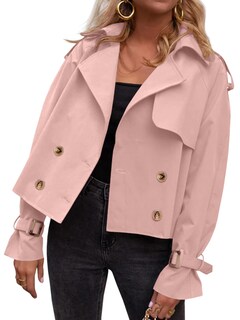 Foto 1 | Foto 1 | Gabardina Corta Tankaneo Para Mujer Con Doble Botonadura Y Solapa - Venta Internacional.