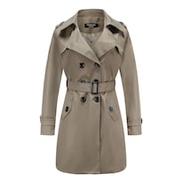 Gabardina Nanjun Para Mujer  Doble Botonadura  Color Verde  Talla 16 - Venta Internacional.