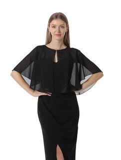 Foto 4 | Foto 4 | Vestido De Noche Capelet Hotshawl Chiffon Para Mujer Negro - Venta Internacional.