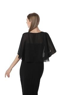 Foto 6 | Foto 6 | Vestido De Noche Capelet Hotshawl Chiffon Para Mujer Negro - Venta Internacional.