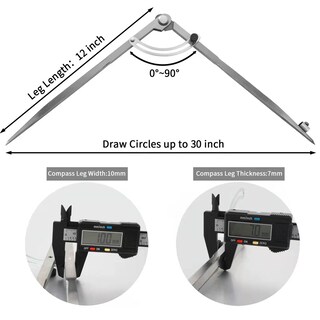 Foto 4 | Foto 4 | Brújula Ldvroh Para Carpintería Geometría Con Separador De Alas De 20 Cm - Venta Internacional.