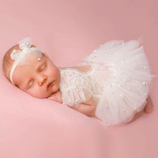 Foto 2 | Foto 2 | Traje Fotográfico M&g House De Encaje Blanco Para Niña Recién Nacida - Venta Internacional.