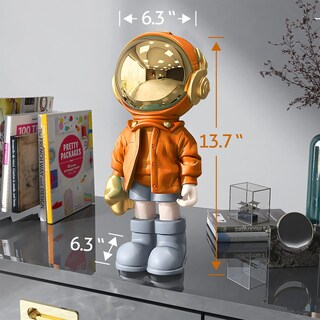 Foto 3 | Foto 3 | Estatuilla Ez4ence Con Diseño De Astronauta Y Astronauta Color Naranja - Venta Internacional.