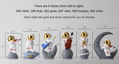 Foto 3 | Foto 3 | Figura De Astronauta Paimuni Estatua De Astronauta De Resina Decoración Musical De Astronauta - Venta Internacional.