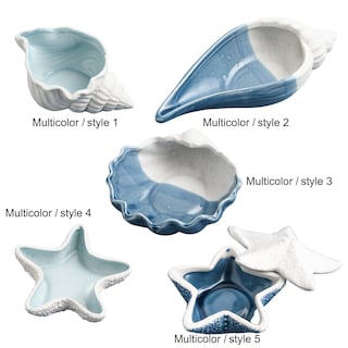 Foto 2 | Foto 2 | Bandeja De Almacenamiento Iniflm De Cerámica Con Forma De Caracola  Estrella De Mar Y Concha Azul - Venta Internacional.