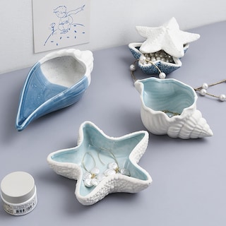 Foto 4 | Foto 4 | Bandeja De Almacenamiento Iniflm De Cerámica Con Forma De Caracola  Estrella De Mar Y Concha Azul - Venta Internacional.
