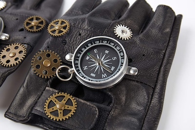 Foto 2 | Foto 2 | Guantes Kogogo Steampunk De Piel Sin Dedos Para Hombre - Venta Internacional.