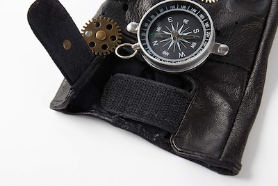 Foto 4 | Foto 4 | Guantes Kogogo Steampunk De Piel Sin Dedos Para Hombre - Venta Internacional.