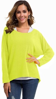 Foto 4 | Foto 4 | Jersey Casual Uget Holgado De Gran Tamaño Con Hombros Descubiertos Para Mujer - Venta Internacional.