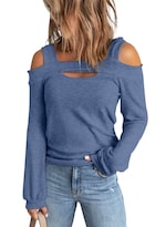 Blusa Queenie Visconti Para Mujer Con Hombros Descubiertos  Azul  Talla S - Venta Internacional.