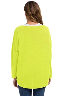 Foto 3 | Foto 3 | Jersey Holgado Uget Para Mujer  Holgado  De Color Amarillo Limón - Venta Internacional.