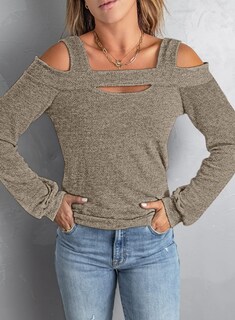 Foto 4 | Foto 4 | Blusa Queenie Visconti Para Mujer Punto Con Hombros Descubiertos Color Albaricoque Talla M - Venta Internacional.