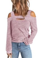 Blusa Queenie Visconti Para Mujer Punto Con Hombros Descubiertos Rosa Talla M - Venta Internacional.