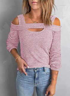 Foto 5 | Foto 5 | Blusa Queenie Visconti Para Mujer Punto Con Hombros Descubiertos Rosa Talla M - Venta Internacional.