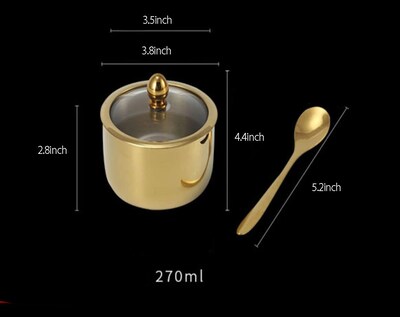 Foto 2 | Foto 2 | Tarro De Especias En Tarro De Especias Para Almacenar Mozacona Color Dorado - Venta Internacional.