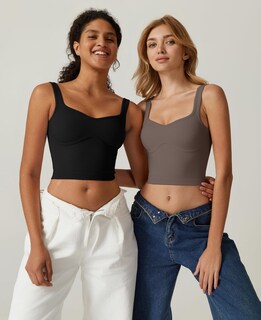Foto 5 | Foto 5 | Camiseta Sin Mangas Qinsen Para Mujer Corta Sin Costuras Talla M - Venta Internacional.
