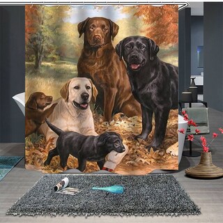 Foto 2 | Foto 2 | Cortina De Ducha Con Diseño De Perro Bonita De Poliéster A Prueba De Moho Para Bañera - Venta Internacional.