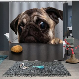 Foto 4 | Foto 4 | Cortina De Ducha Con Diseño De Perro Bonita De Poliéster A Prueba De Moho Para Bañera - Venta Internacional.