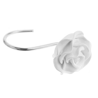 Foto 6 | Foto 6 | Juego De 12 Ganchos Para Cortinas De Ducha Finros Rose Design Color Blanco - Venta Internacional.