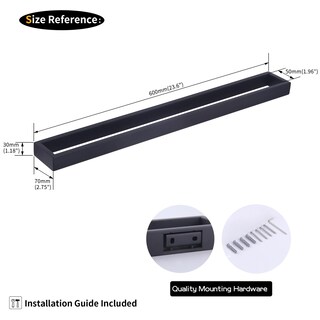 Foto 6 | Foto 6 | Toallero De Baño Gerzwy De Acero Inoxidable 60 Cm Negro Mate - Venta Internacional.