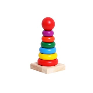 Foto 1 | Foto 1 | Torre De Madera Juguete Educativo Para Niños Con 7 Anillos - Venta Internacional.