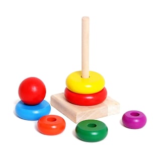 Foto 2 | Foto 2 | Torre De Madera Juguete Educativo Para Niños Con 7 Anillos - Venta Internacional.