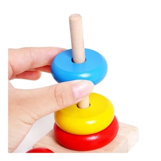 Foto 3 | Foto 3 | Torre De Madera Juguete Educativo Para Niños Con 7 Anillos - Venta Internacional.