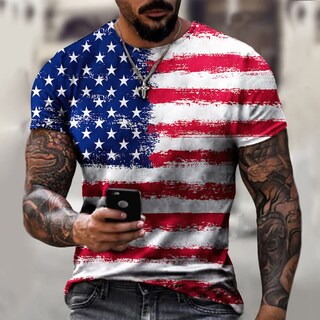 Foto 2 | Foto 2 | Camiseta Dzmdip De Manga Corta Con Diseño Patriótico Americano Para Hombre - Venta Internacional.