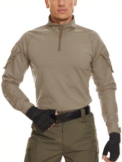 Foto 6 | Foto 6 | Camiseta Magcomsen Manga Larga Para Hombre Caqui - Venta Internacional.
