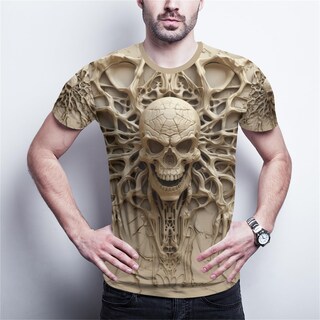 Foto 4 | Foto 4 | Camiseta Wifru De Manga Corta Con Estampado De Calaveras Y Esqueletos Para Hombre - Venta Internacional.