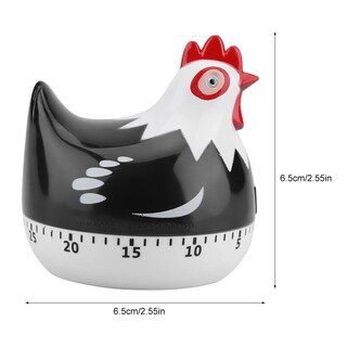 Foto 2 | Foto 2 | Cronómetro De Cocina Topincn Con Dibujos Animados De Pollo Pollito Y Gallina Negro - Venta Internacional.