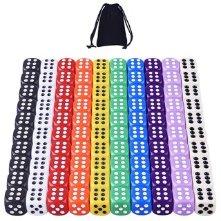 Foto 1 | Foto 1 | Juego De Dados Austor 100 Unidades 6 Caras 16 Mm Acrílico Con Bolsa - Venta Internacional.