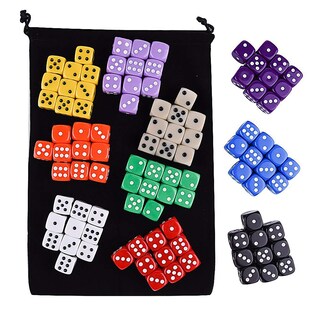 Foto 4 | Foto 4 | Juego De Dados Austor 100 Unidades 6 Caras 16 Mm Acrílico Con Bolsa - Venta Internacional.