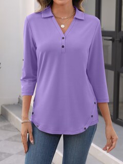 Foto 5 | Foto 5 | Blusa Tipo Túnica Ticticmiss Para Mujer Manga 3/4 Cuello En V Color Morado - Venta Internacional.
