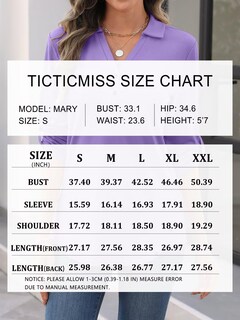 Foto 6 | Foto 6 | Blusa Tipo Túnica Ticticmiss Para Mujer Manga 3/4 Cuello En V Color Morado - Venta Internacional.
