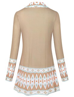 Foto 2 | Foto 2 | Sudadera Tipo Túnica Miusey Para Mujer Cuello Vuelto Patchwork Color Caqui - Venta Internacional.