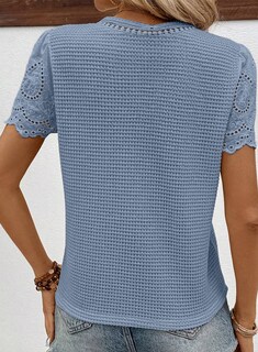 Foto 4 | Foto 4 | Tops Shewin De Verano Casual Con Cuello Redondo Y Manga Corta Para Mujer - Venta Internacional.