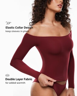 Foto 2 | Foto 2 | Top Inlyric De Manga Larga Con Hombros Descubiertos E Increíblemente Suave Para Mujer - Venta Internacional.