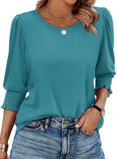Foto 1 | Foto 1 | Tops Xieerduo De Manga 3/4 Para Mujer  Elegante E Informal  Talla 3xl - Venta Internacional.