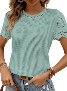 Foto 1 | Foto 1 | Tops Shewin De Verano Casual Con Cuello Redondo Y Manga Corta Para Mujer - Venta Internacional.