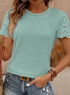 Foto 2 | Foto 2 | Tops Shewin De Verano Casual Con Cuello Redondo Y Manga Corta Para Mujer - Venta Internacional.