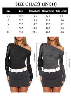 Foto 6 | Foto 6 | Top Corto Zeagoo Para Mujer Manga Larga Hombros Descubiertos Gris Oscuro - Venta Internacional.