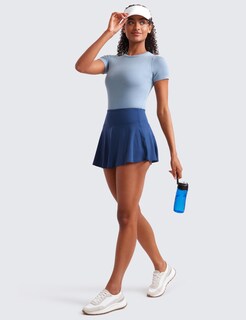 Foto 3 | Foto 3 | Camisa Crz Yoga Modal Acanalado Manga Corta Azul Cambric Para Mujer - Venta Internacional.